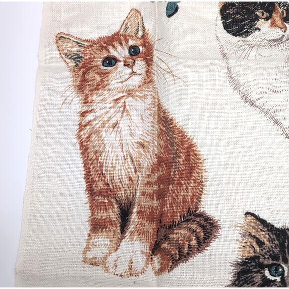 VTG Kay Dee Linen Kitchen Tea Towel Cats Kitten Breeds R. Batchelder Signed NWT - Picture 8 of 15